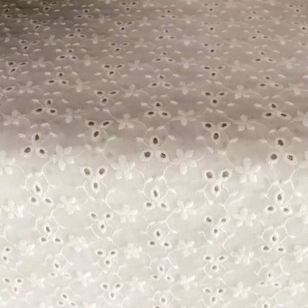 Eyelet Cutwork 100% Cotton Embroidered Fabric for Women's Wear Wholesa 9